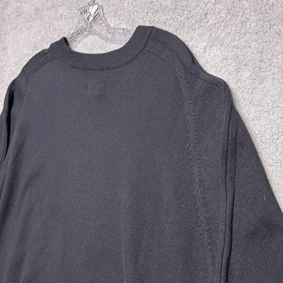 Vintage Y2K Adidas Mens Silk Cashmere Sweater L Pullover Black Golf Minimal - Picture 8 of 11